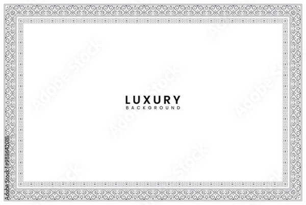 Fototapeta page vintage clean wedding invitation card islamic certificate border line pattern illustration frame 
