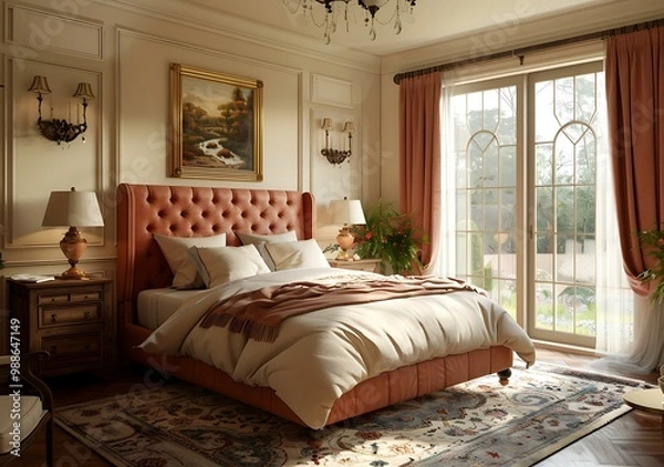 Fototapeta European-style luxury bedroom