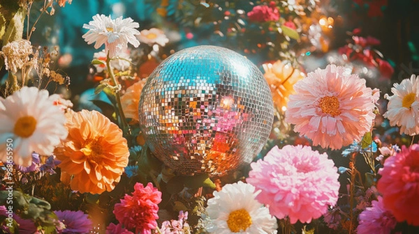 Obraz Disco ball in flowers