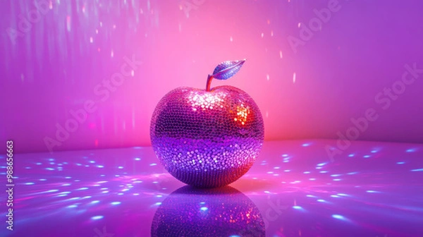 Fototapeta purple disco apple background 