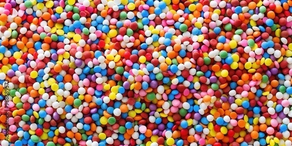 Fototapeta Colorful Sprinkles Delight. High detailed background of sprinkles on a plain surface