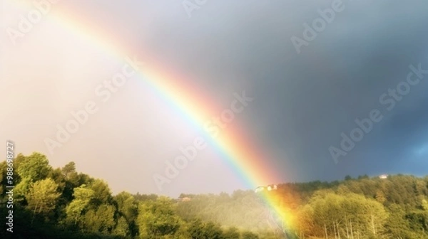 Obraz Rainbow over a Forest