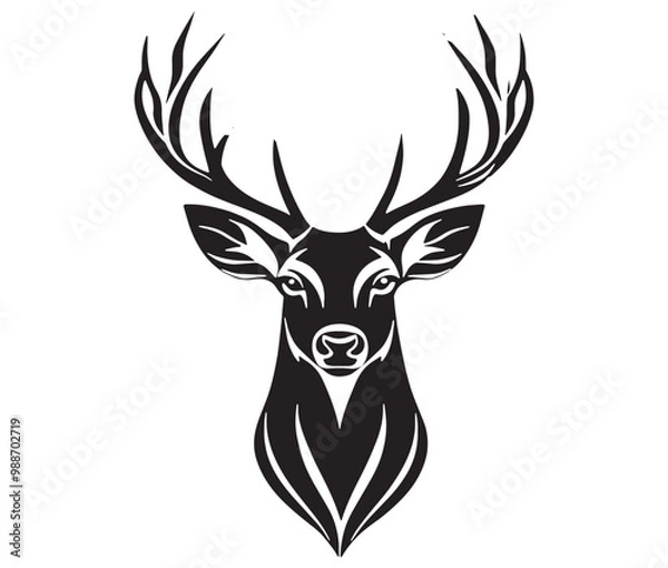 Fototapeta Deer head silhouette, Deer head icon, deer vector