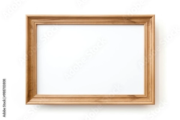 Obraz Oak wood frame backgrounds rectangle white background.