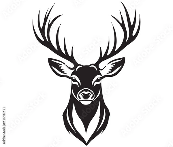 Fototapeta Deer head silhouette, Deer head icon, deer vector