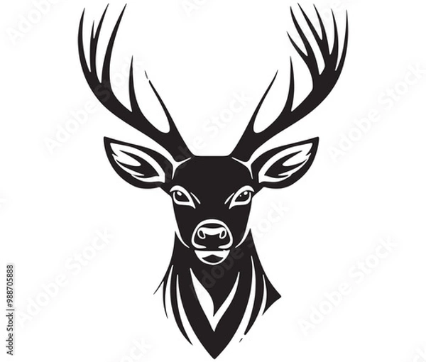 Fototapeta Deer head silhouette, Deer head icon, deer vector