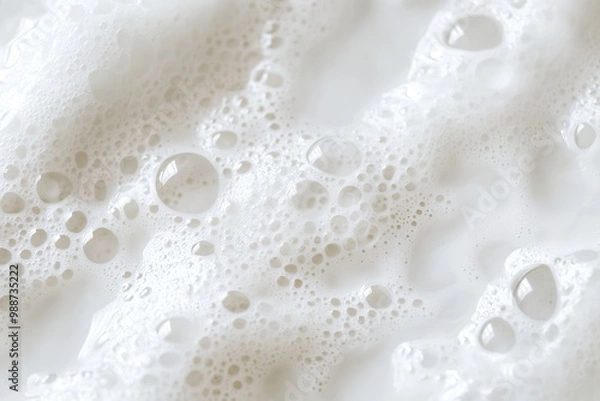 Fototapeta Close-up texture of white foam with bubbles