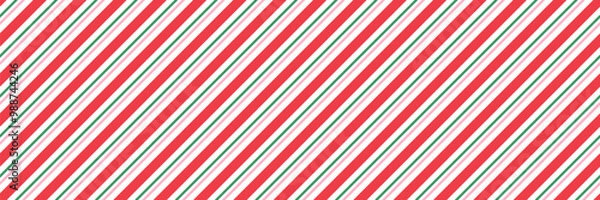 Fototapeta Candy cane Christmas seamless pattern background vector illustration