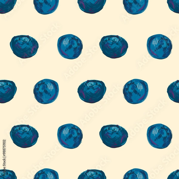 Obraz Blueberries seamless pattern