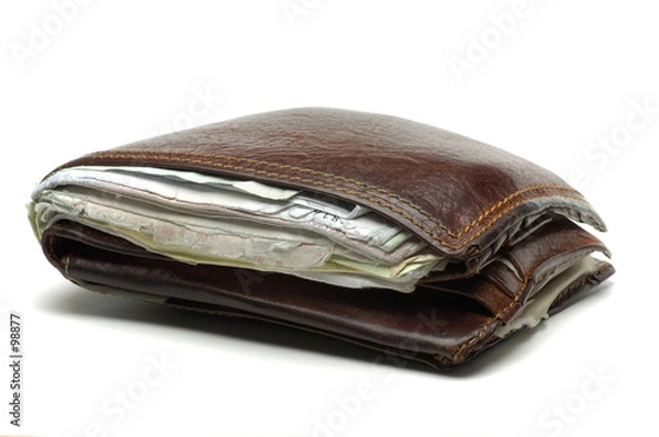 Obraz old wallet with useless papers