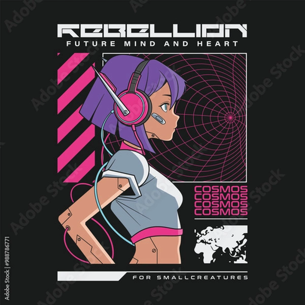 Obraz future girl design template vector