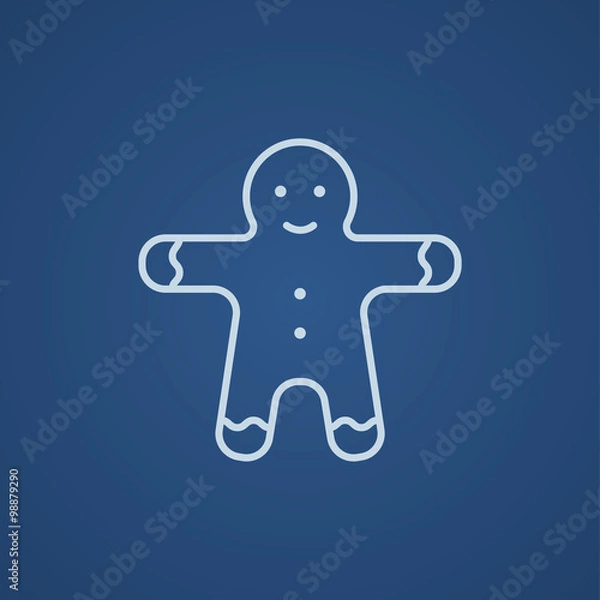 Obraz Gingerbread man line icon.