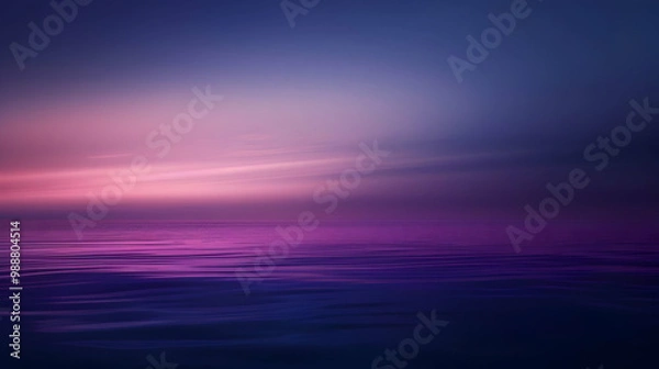 Fototapeta Purple Sunset Over Calm Ocean Water - Serene Landscape Photography