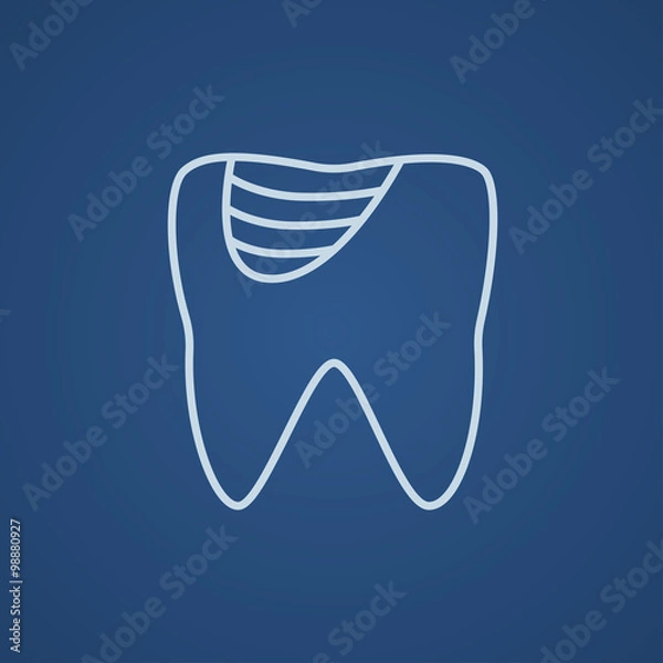Fototapeta Tooth decay line icon.
