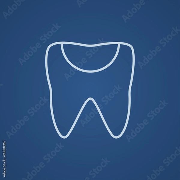 Obraz Tooth decay line icon.