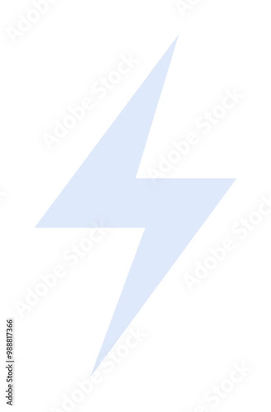 Fototapeta Blue lightning bolt on a white background. Ideal for energy, electricity, speed, technology, and power. Simple and minimalist style.