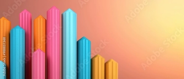 Obraz Colorful Pencils on Gradient Background