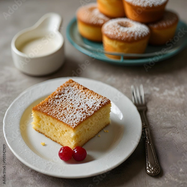 Obraz Sponge cake on a palate