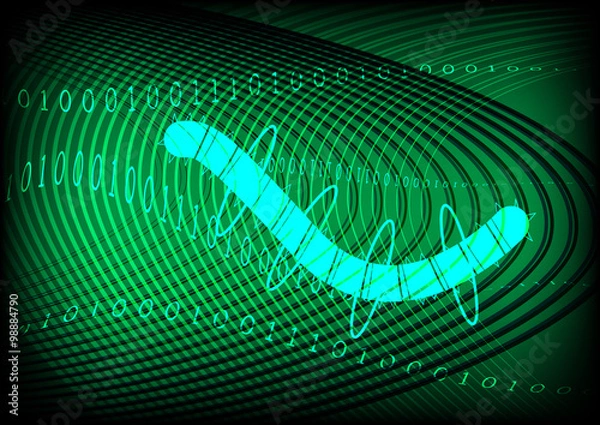 Fototapeta Worm Traffic Technology Green Background Vector Illustration