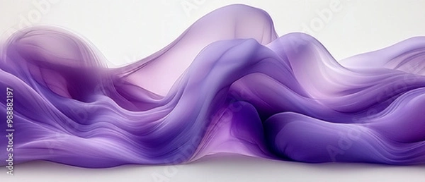 Fototapeta A mesmerizing flow of soft purple fabric, creating an elegant and tranquil atmosphere, perfect for artistic and design projects.