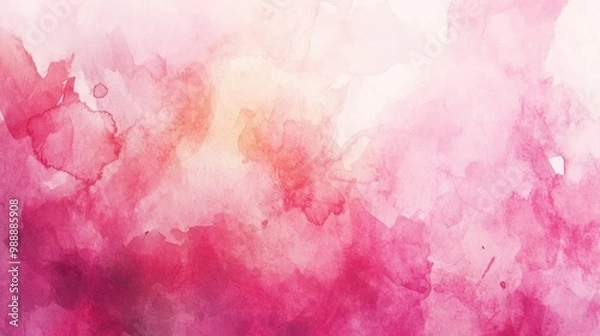 Fototapeta Soft pastel toned abstract background in pink watercolor