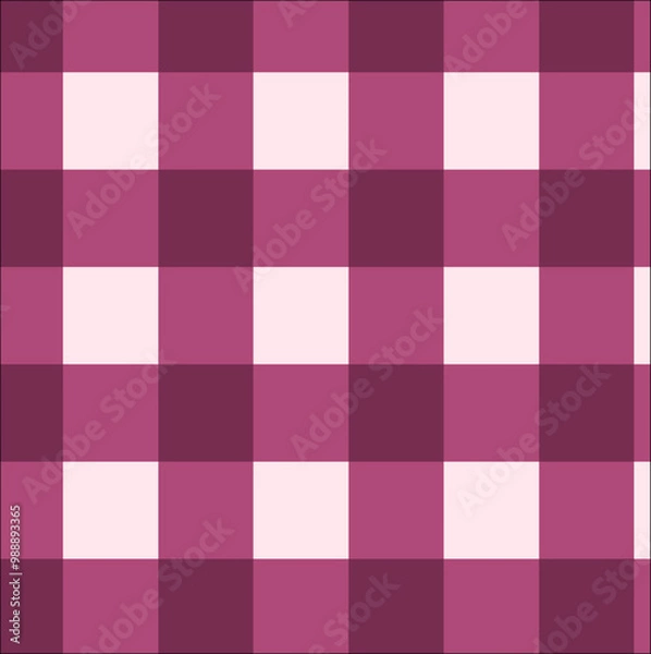 Fototapeta Pink and Maroon gingham seamless pattern.