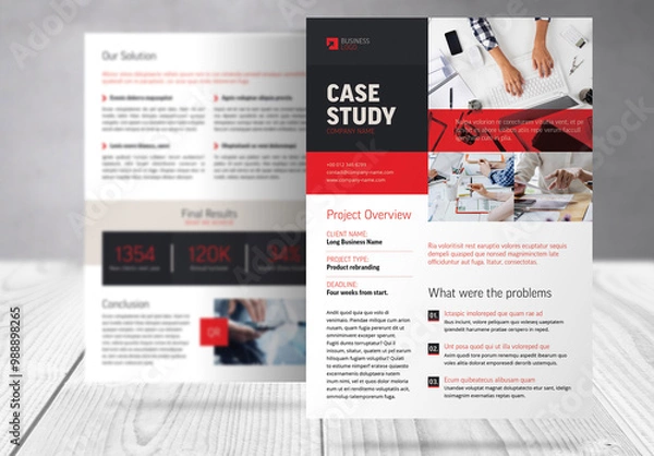 Fototapeta Case Study Business Document Template 