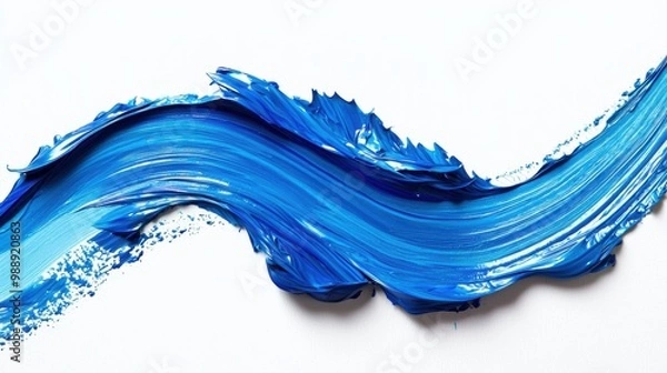 Obraz A highly detailed 3D brush stroke of vibrant blue