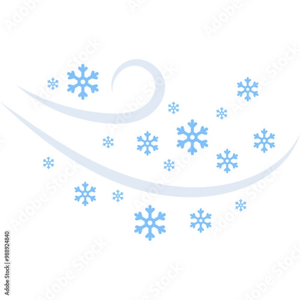 Fototapeta Wind Blowing Snowflakes
