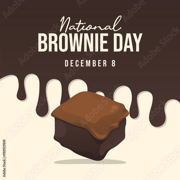 Fototapeta National Brownie Day vector design template good for celebration usage. National Brownie Day design. flat design. eps 10.
