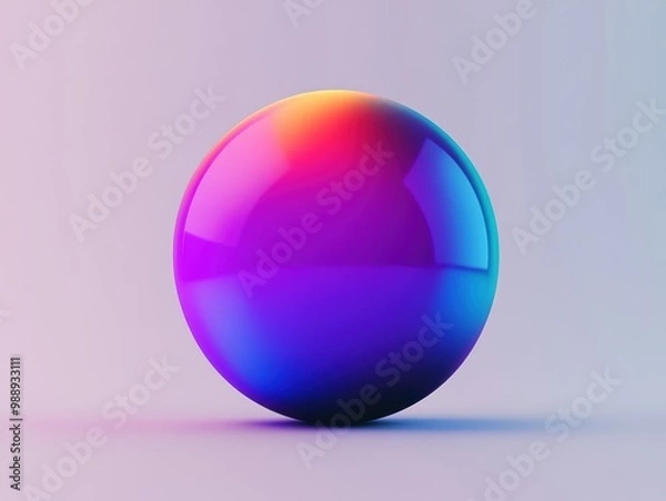 Fototapeta Colorful gradient sphere on a smooth pastel background.