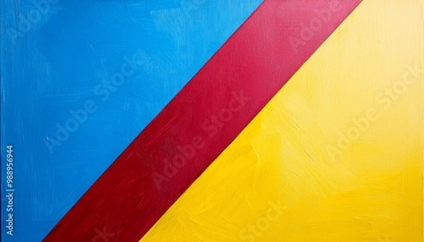 Fototapeta A geometric abstract painting with a bold palette of primary colors