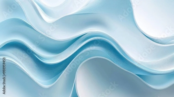 Fototapeta Dynamic white-light blue abstract gradient with wave patterns, adding a fresh, vibrant touch to eco-friendly and nature-based projects
