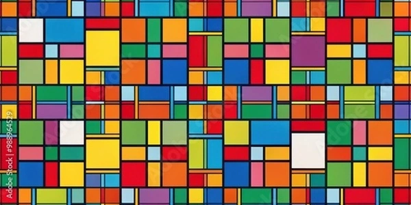 Fototapeta Abstract geometric pattern with colorful rectangles