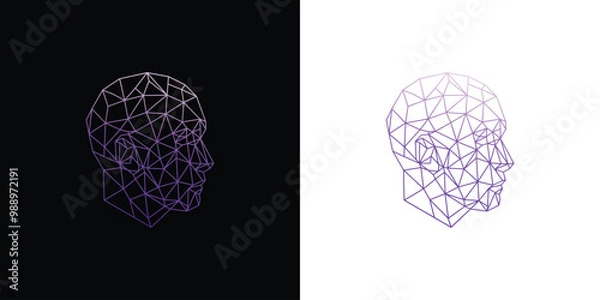 Fototapeta wireframe face illustration