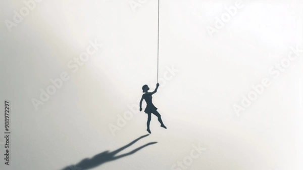 Fototapeta Thread Swing Adventure - Miniature Persons Giant Play