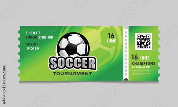 Obraz Soccer sport match event ticket paper template graphic