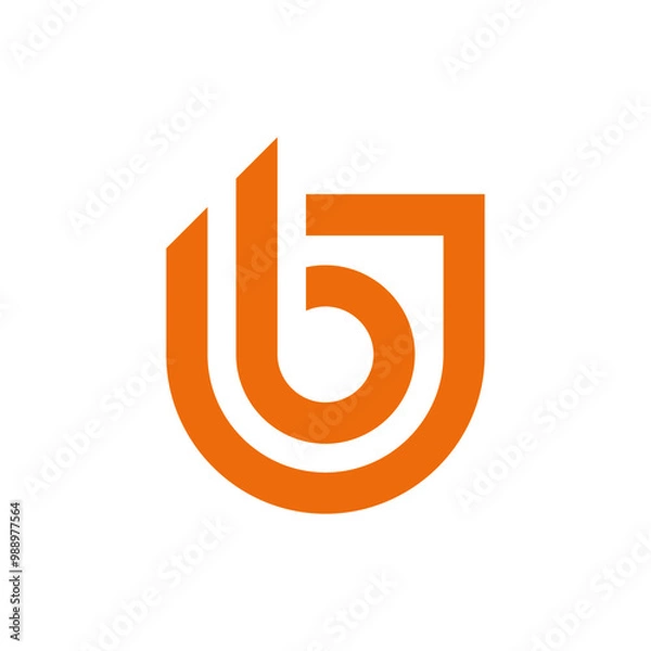 Fototapeta Illustration vector graphic of letter b and shield logo design