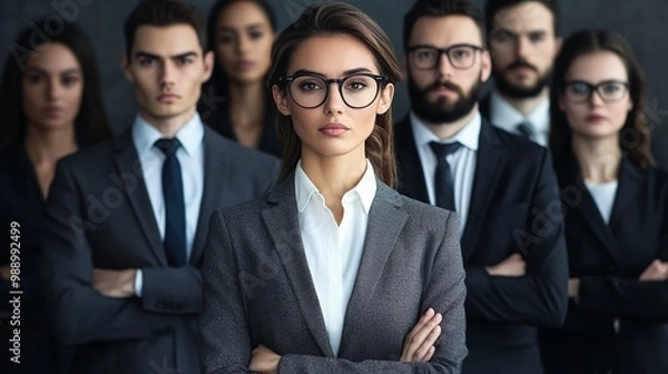 Fototapeta Suited office workers concept illustration