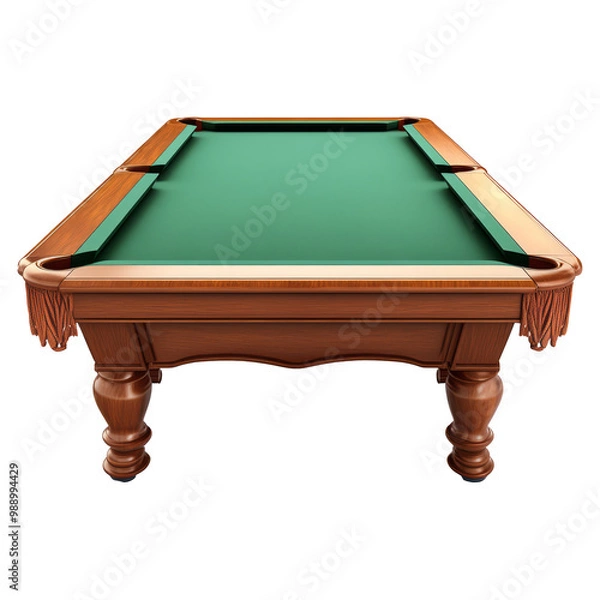 Fototapeta Pool Billiards Table front view full length isolated on white background
