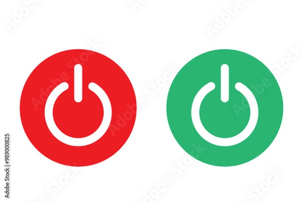 Fototapeta Power button icon vector isolated on white background, logo concept of power button sign on white background, black filled symbol icon