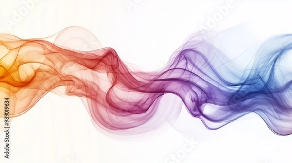 Fototapeta Colorful smoke, vector illustration with white background