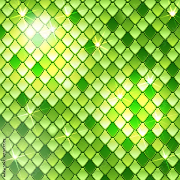 Obraz Green Shiny Snakeskin Scales
