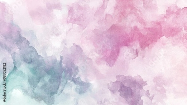 Fototapeta Soft Watercolor Texture in Pastel Hues for Wedding Invitations, Posters, and Artistic Designs