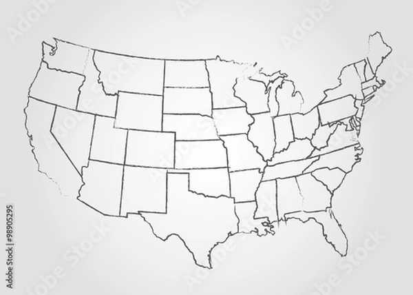 Fototapeta USA Sketch Map Illustration