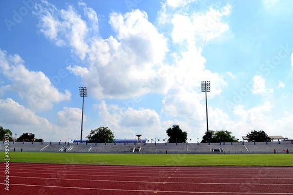 Obraz Grandstand with cloudy sky in thailand