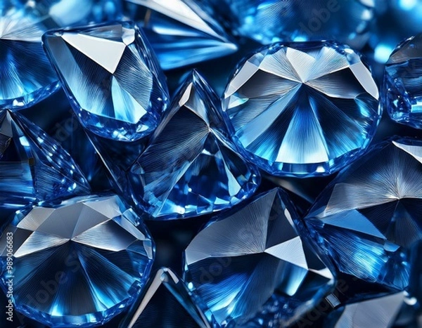 Fototapeta Diamond texture close up. blue gem