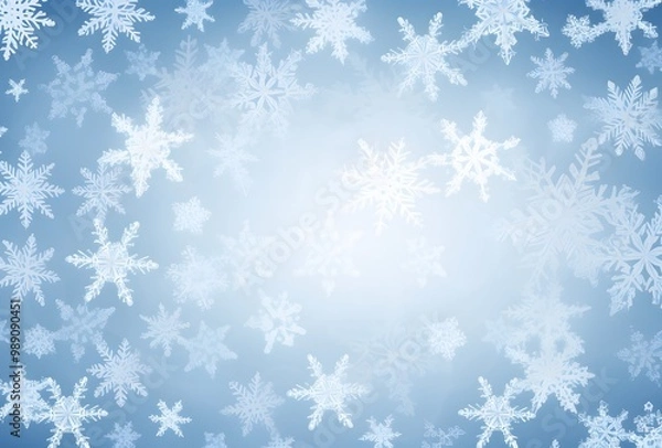 Fototapeta Abstract Blue Snowflake Background Pattern