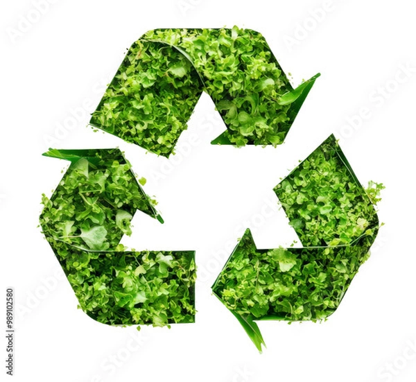 Fototapeta Environment green symbol, including topics such as climate change, resource consumption