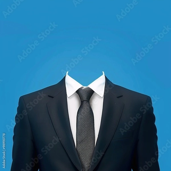 Obraz Professional Men's Suit ID Photo Template: Elevate Your Image with a Stylish Blue Background